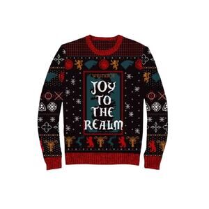 Game of Thrones Crewneck Ugly Christmas Sweater Men’s XL Black Joy To The Realm
